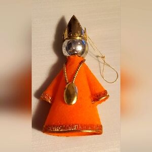 Festive Orange and Gold Holiday Ornament